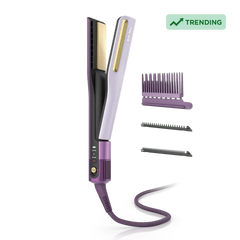 Shark SilkiPro™ Hair Straightener and Dryer in Rose Petal - Plum Satin