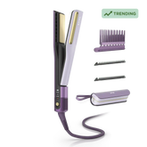 Shark SilkiPro™ Straight Wet to Dry Straightener + Rapid Blow Dryer with Travel Case, Plum Satin - Plum Satin