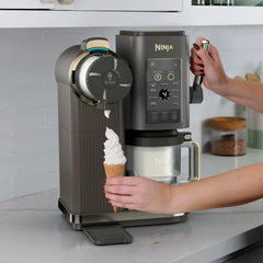 Ninja CREAMi Scoop & Swirl Soft Serve Ice Cream Machine in Navy - Platinum Silver