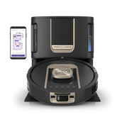 Shark® PowerDetect™ ThermaCharged Robot Vacuum & Mop 2-in-1, Heated Mop Sanitizing NeverTouch™ Pro Base, White - Black