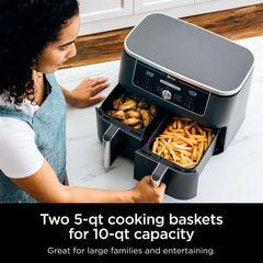Ninja Foodi XL 10-QT Dual Air Fryer in Stone - Stone and Gold