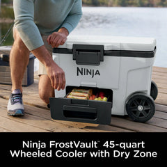 Ninja FrostVault™ 45qt Cooler with Wheels in Charcoal Gray - Pink