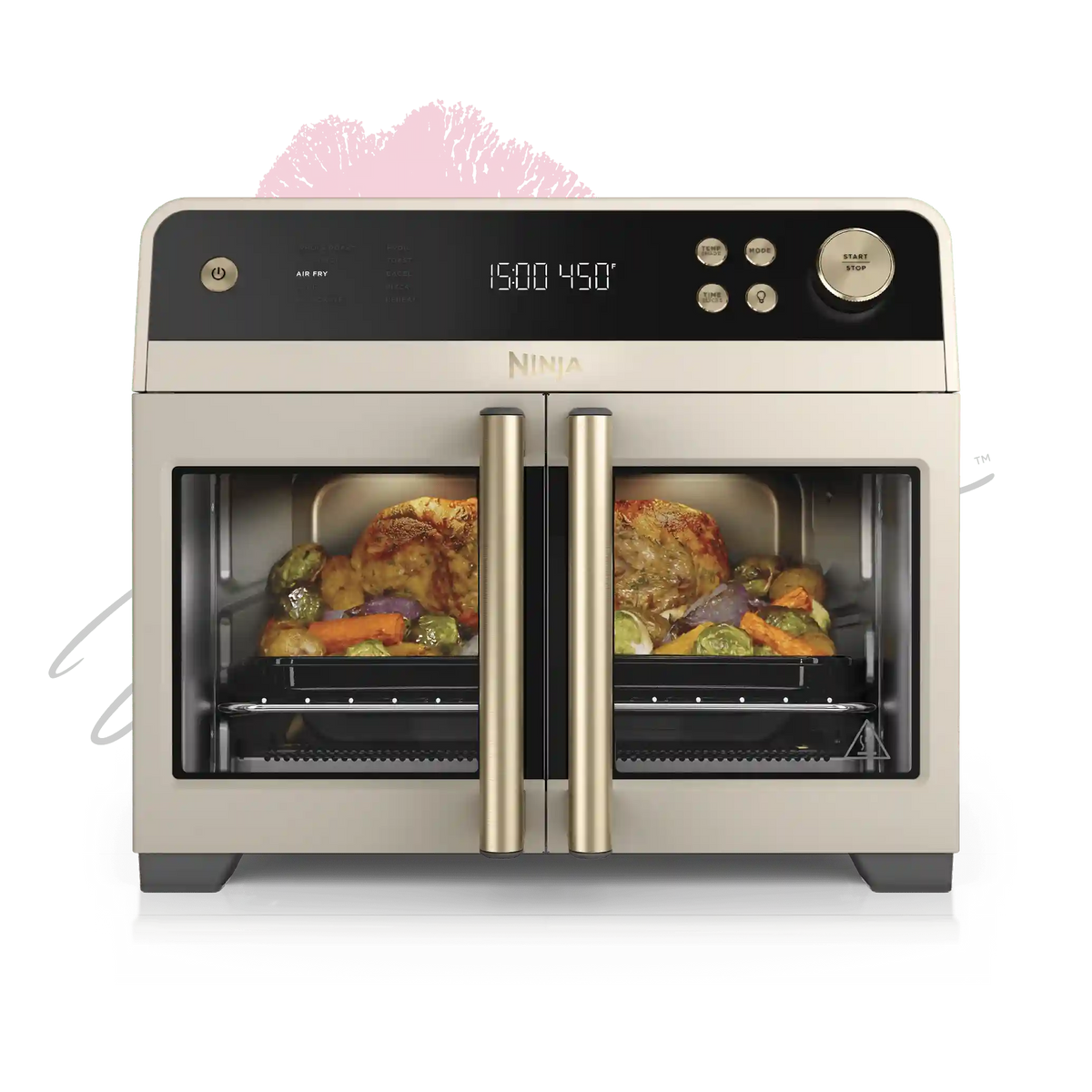Ninja French Door Air Fryer and Countertop Oven - Stone and Gold