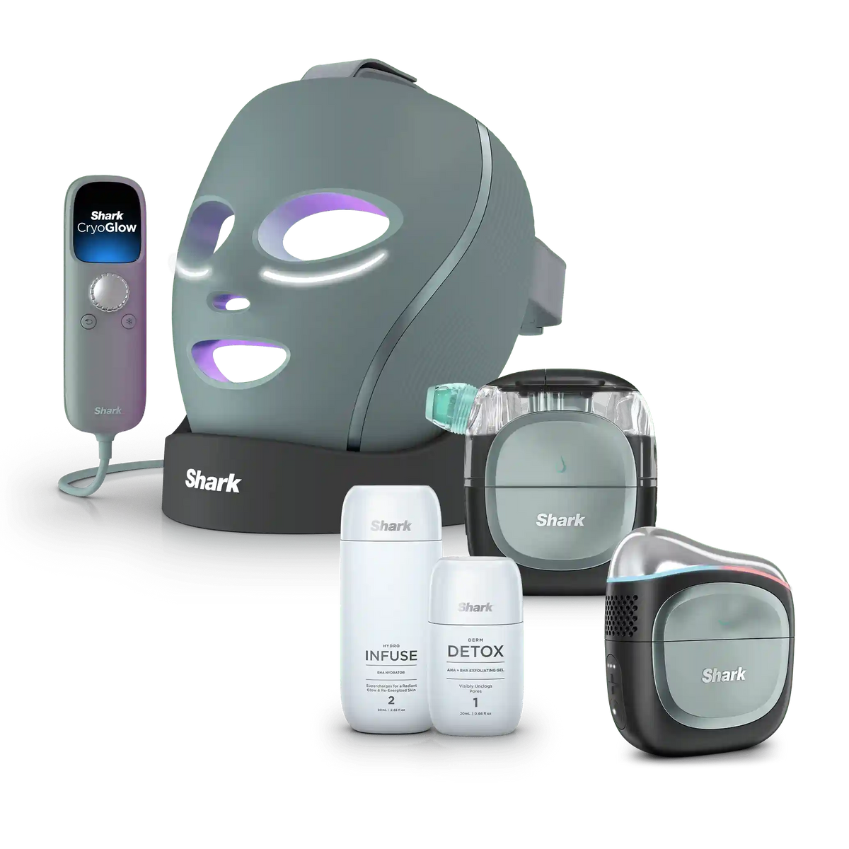 Shark™ FacialPro™ Glow and CryoGlow™ Bundle in Frosted Green and Black