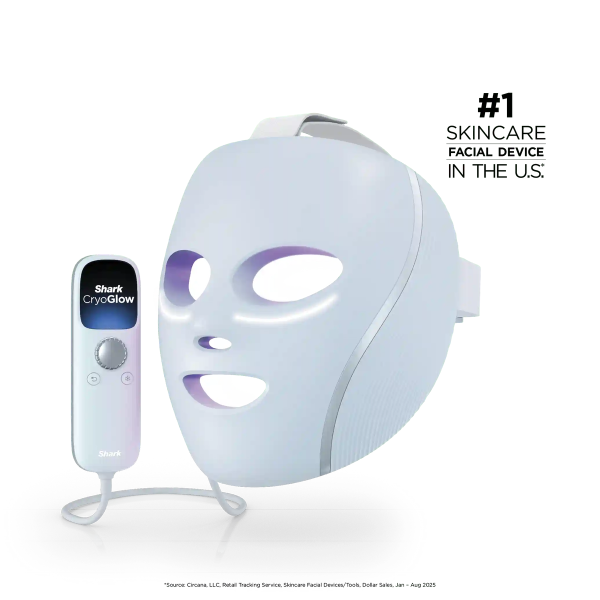 Shark CryoGlow™ LED Face Mask in Frosted Green - Blue Frost