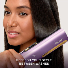 Shark SilkiPro™ Hair Straightener and Dryer in Rose Petal - Plum Satin