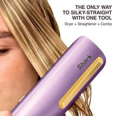 Shark SilkiPro™ Hair Straightener and Dryer in Rose Petal - Plum Satin