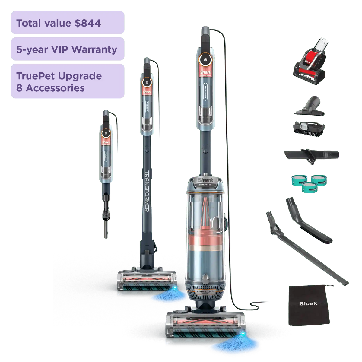Shark PowerDetect Transformer™ Upright Vacuum with TruePet Attachments
