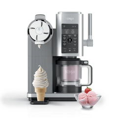 Ninja CREAMi Scoop & Swirl Soft Serve Ice Cream Machine in Navy - Platinum Silver