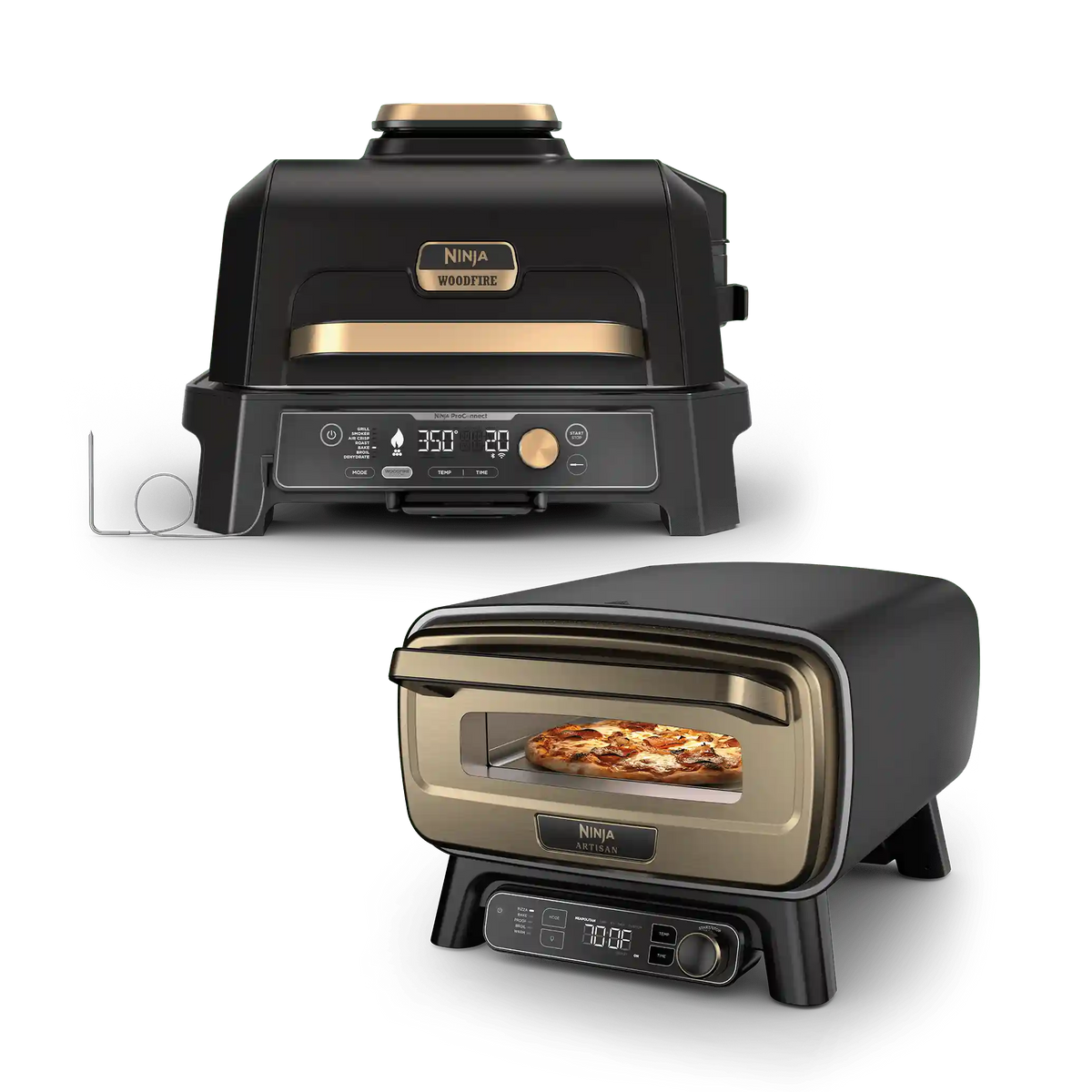 Ninja Woodfire Pro Connect XL Grill & Artisan Pizza Oven Bundle
