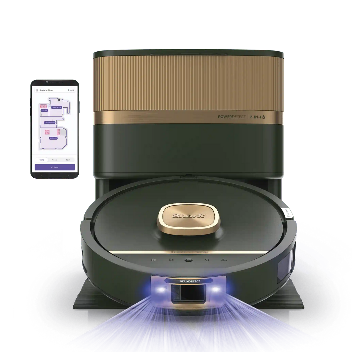 Shark® PowerDetect™ UV Reveal™ 2-In-1 Vac & Mop in Black - Evergreen