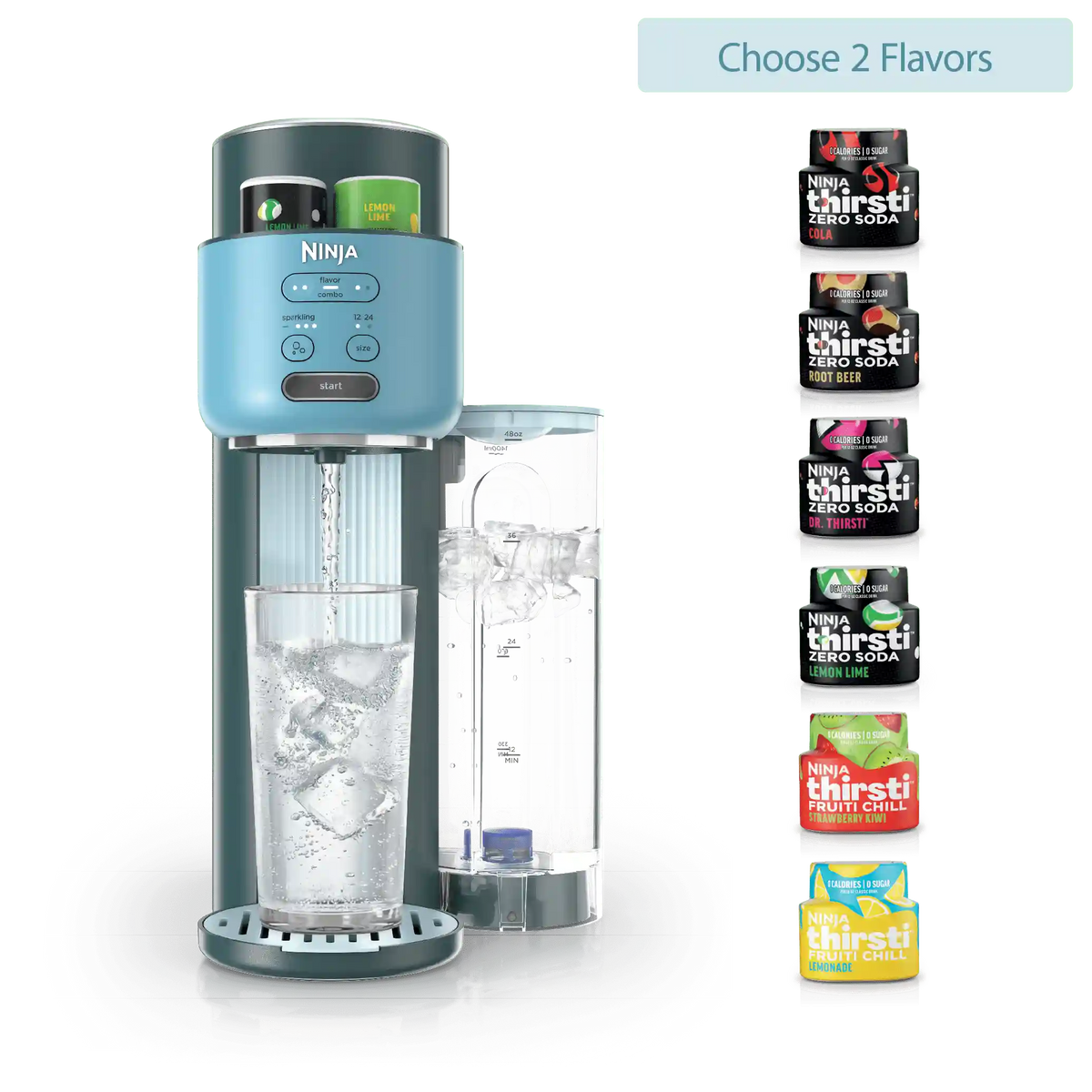 Ninja Thirsti™ Soda Machine in Teal and Drink Mix Bundle